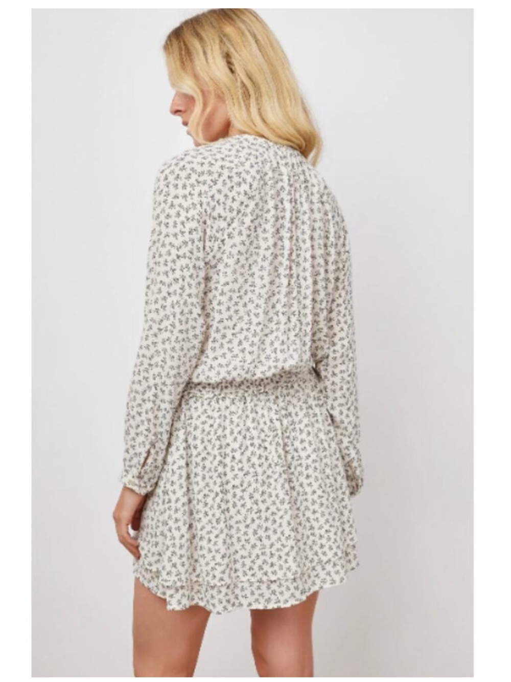 🩶Rails Jasmine Floral Long-Sleeve Smocked Waist Mini Dress - Picture 3 of 7